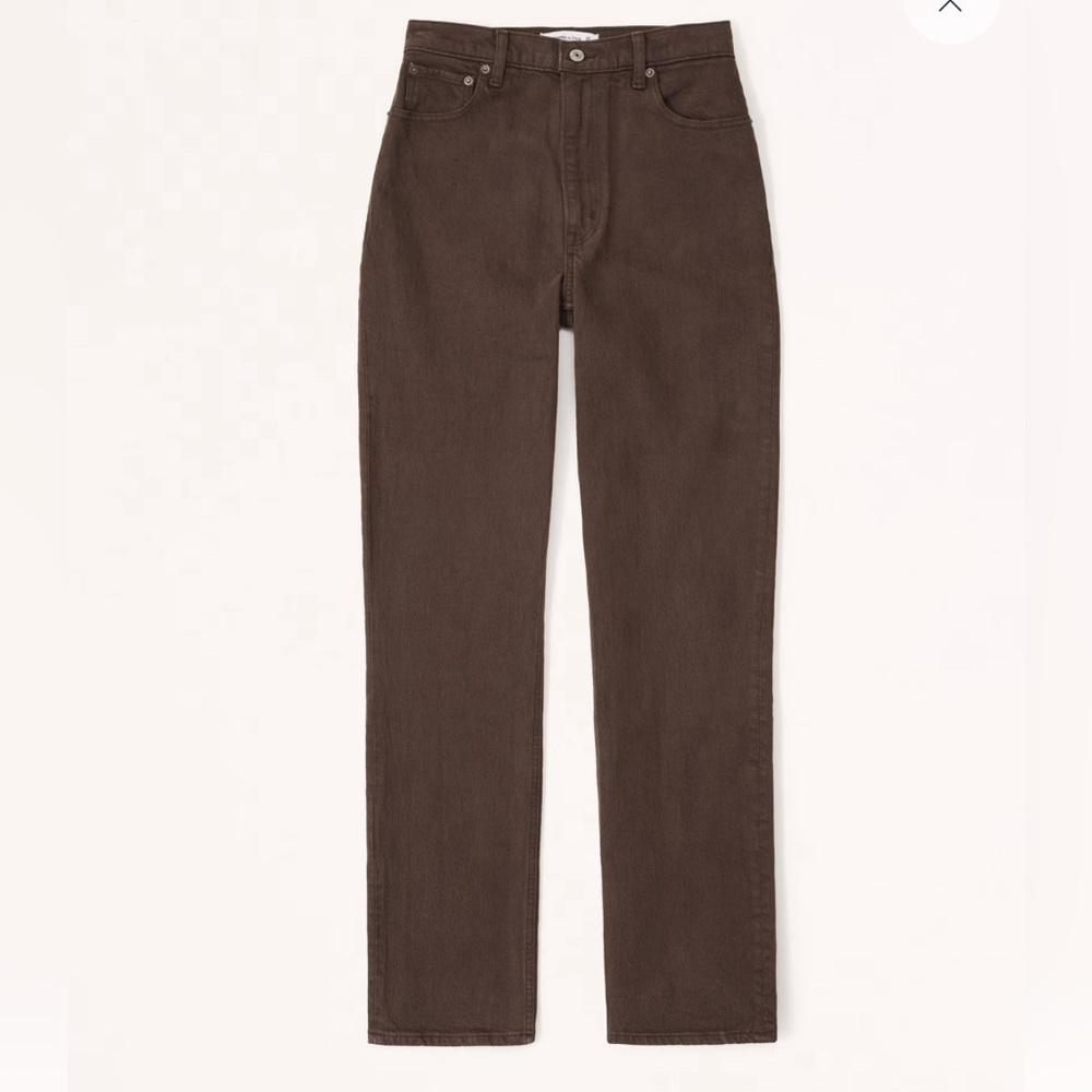 Abercrombie Ultra High Rise 90s Straight Jean | Dark Brown